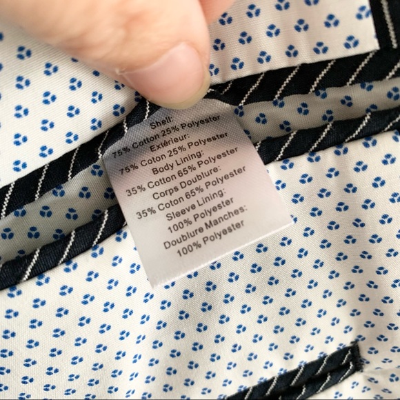 RED Saks Fifth Avenue Blue And White Striped Blazer/Sport Coat Trim Fit - Picture 4 of 7